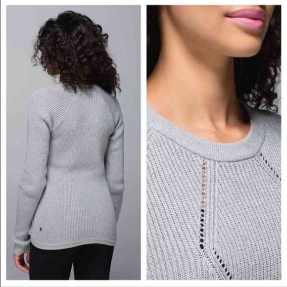 Lululemon "The Sweater The Better " Gray Knit Crew Neck Long Sleeve Sweater s/m - Picture 5 of 10